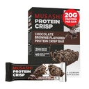 MUSASHIの蛋白質のCrisp棒、20g蛋白質、4gの合計の砂糖、チョコレート・ブラウニー、ポストのワークアウトおよびスナック、2.1oz (60g)棒の12のパック