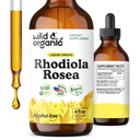 ワイルド&オーガニックロゼアチンチン - 気分のサポートのためのロゼアRhodiolaローズアサプリメント - リラックスルート抽出液ドロップ - ビーガン、砂糖&アルコールフリー - 4 fl oz