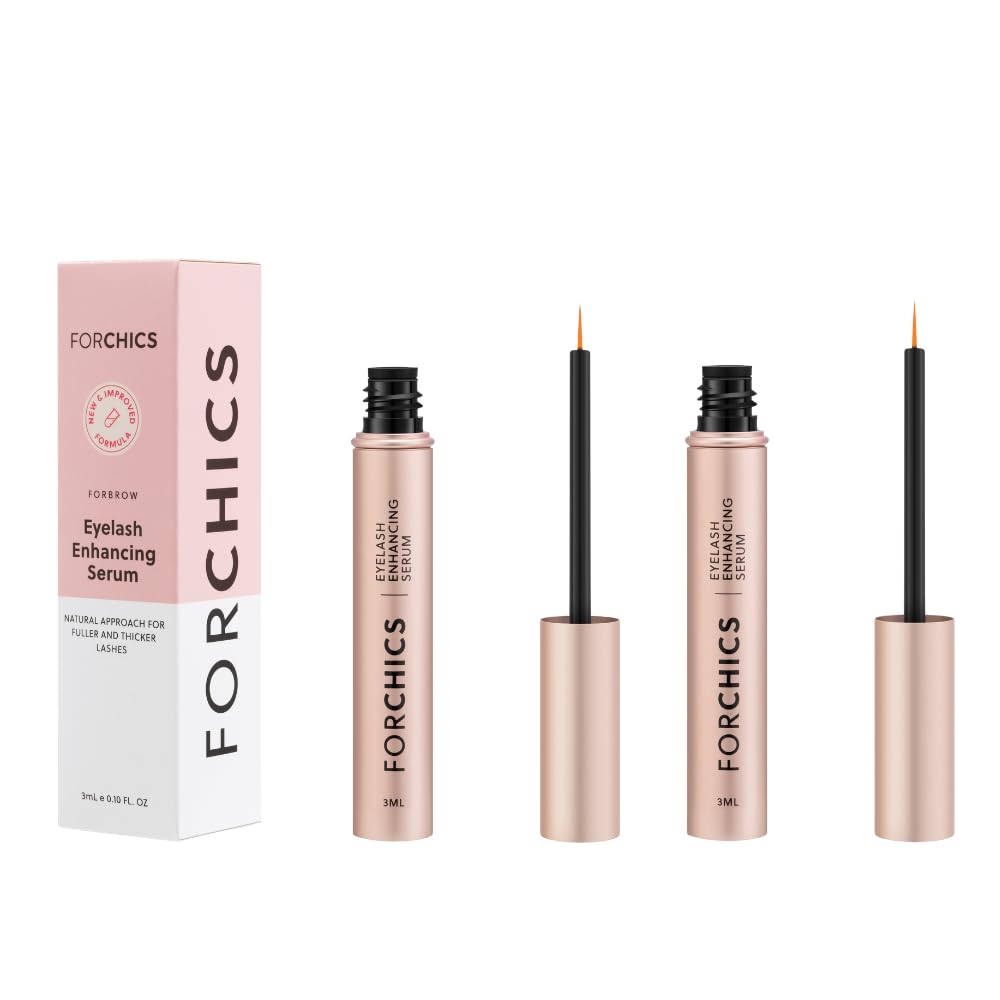 ForChicsによるForLash: 2 パック究極のまつげホルモンフリー成長血清強化フラー, より厚い, より長い発疹 - 成長ブースター, 有機式, 完全菜食主義者の & Cruelty-Free