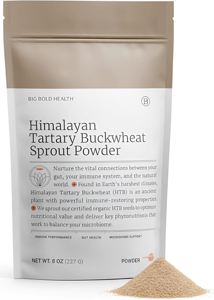 BIG BOLD HEALTH Himalayan Tartary Buckwheat Sprout Powder - 免疫サポート スーパーフード200倍以上のポリフェノール、プレバイオティック繊維、非GMO、グルテンフリー、穀物フリー、ベジタリアン、30食