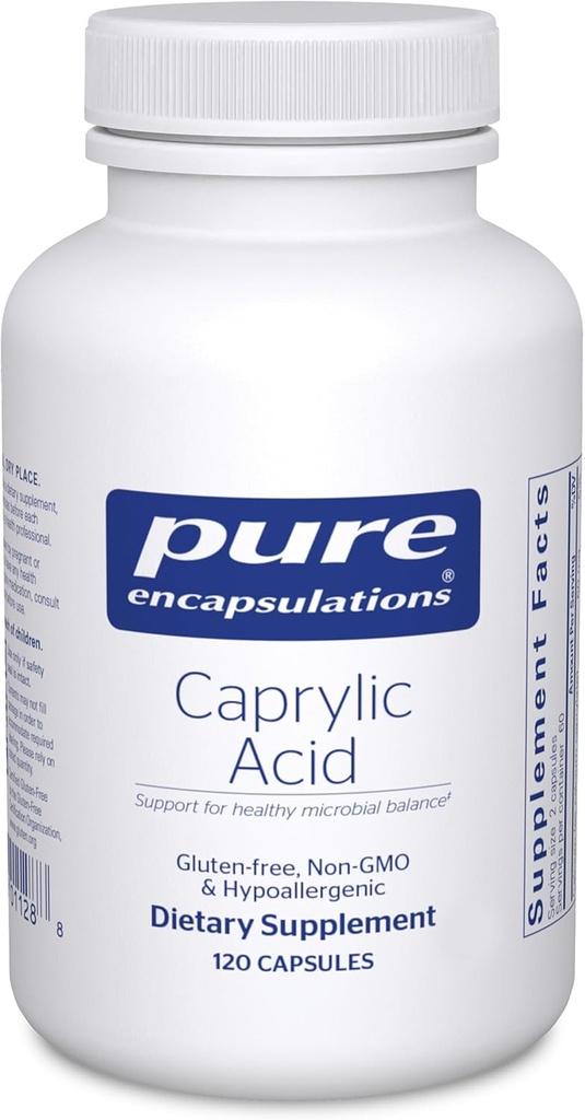 Pure Encapsulations Caprylic Acid | Supplement for Gut and Digestive Health, GI Balance, Gastrointestinal Support, and Intestinal Health* | 120 Capsules