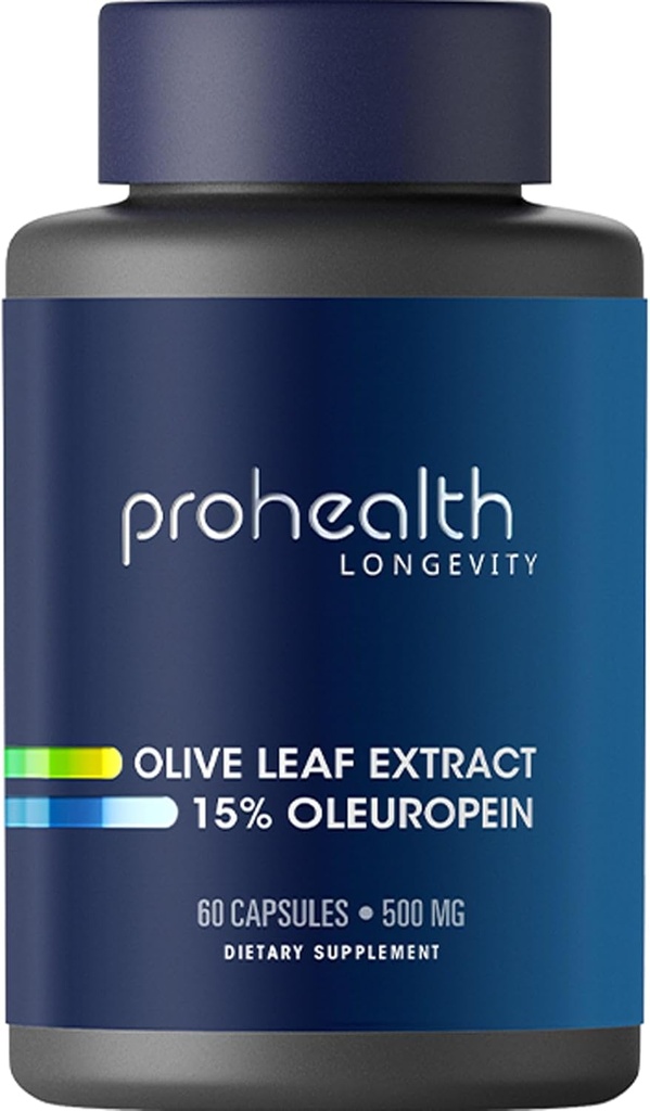 ProHealth Olive Leaf Extract (15% Oleuropein) (500 mg, 60 Veggie Capsules)