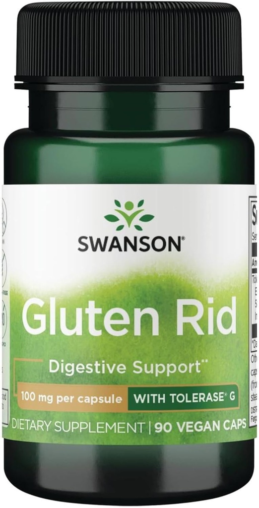 Swanson Gluten Rid with Tolerase G 100 ミリグラム 90 ベジッドカプセル酵素