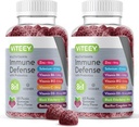 Viteey Multivitamin Gummies 8 in 1 プロバイオティクスと免疫サポートサプリメント - ベジタリアン、ゼラチンフリー、GMOフリー - Chewable Berry Flavored Pectin Immune Defense