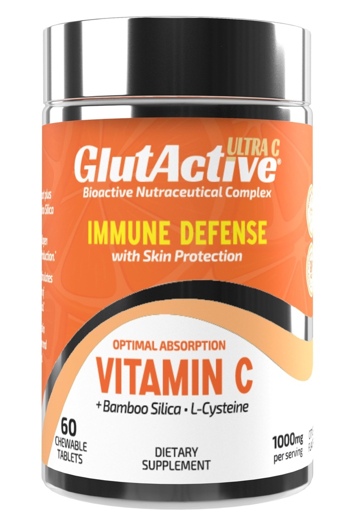Ultra Vitamin C 1,000mg | Immune Support & Collagen Builder | High Absorption Ascorbic Acid with Cysteine & Bamboo Silica | Powerful Antioxidant | 60 Chewable Tablets (Pack of 1) (60)