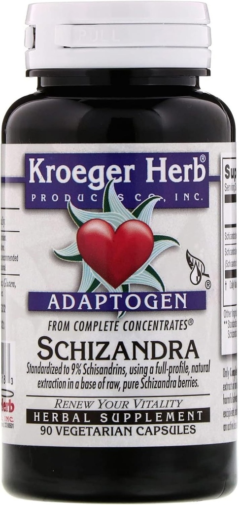 Kroeger Herb Schizandra - 90 Vegetarian Capsules