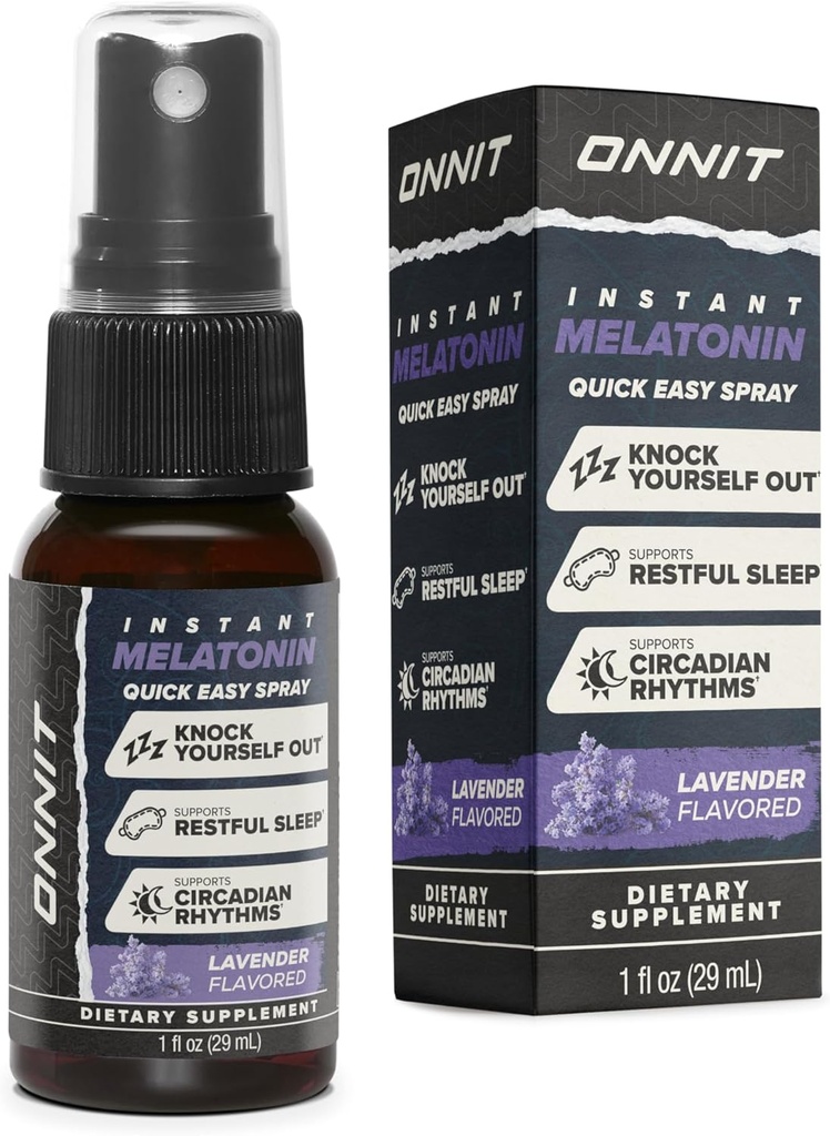 ONNIT Melatoninの液体の睡眠サポート スプレー、IGENTM非GMOテストされる、ラベンダー味、大人のための睡眠サポート、スプレーごとの3mg Melatonin、1つのflのoz