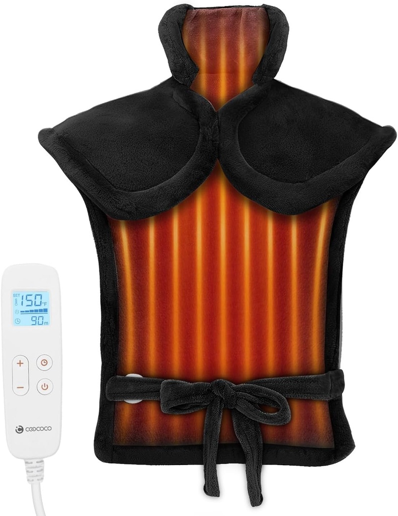 FSA Eligible Items Only List Heating Pad, CooCoCo HSA Store Eligible Heat Pad for Neck and Shoulders and Back, Large Heated Pad w/ 6 Heat Settings, Auto-Off