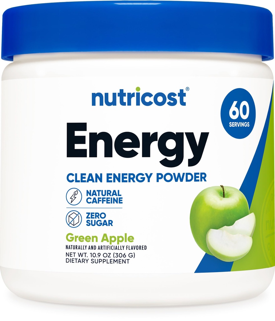 Nutricostエネルギーコンプレックス(グリーンアップル)(60サービング) - クリーンエネルギーパウダー、300gサプリメント