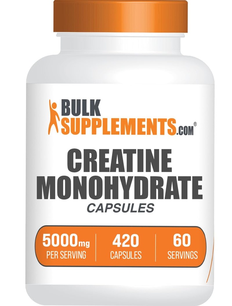BulkSupplements.comクレアチンモノハイドカプセル - Micronizedクレアチンピル - グルテンフリー、7カプセル/サービング(5000mg)、420カウント(パッケージ1)