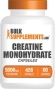 BulkSupplements.comクレアチンモノハイドカプセル - Micronizedクレアチンピル - グルテンフリー、7カプセル/サービング(5000mg)、420カウント(パッケージ1)