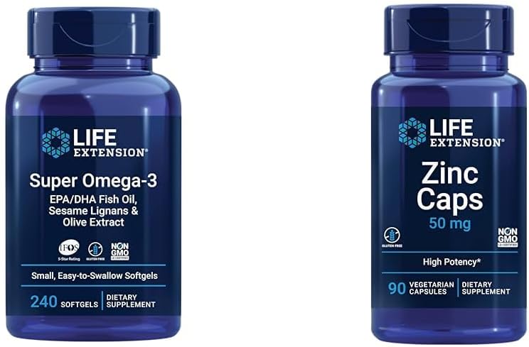 生命延長極度のオメガ3 EPA/DHAの魚油、Sesame Lignans及びオリーブのエキス- Omega 3の補足及び亜鉛帽子、亜鉛50のmg、亜鉛クエン酸塩、サポート ボディの免疫の防衛
