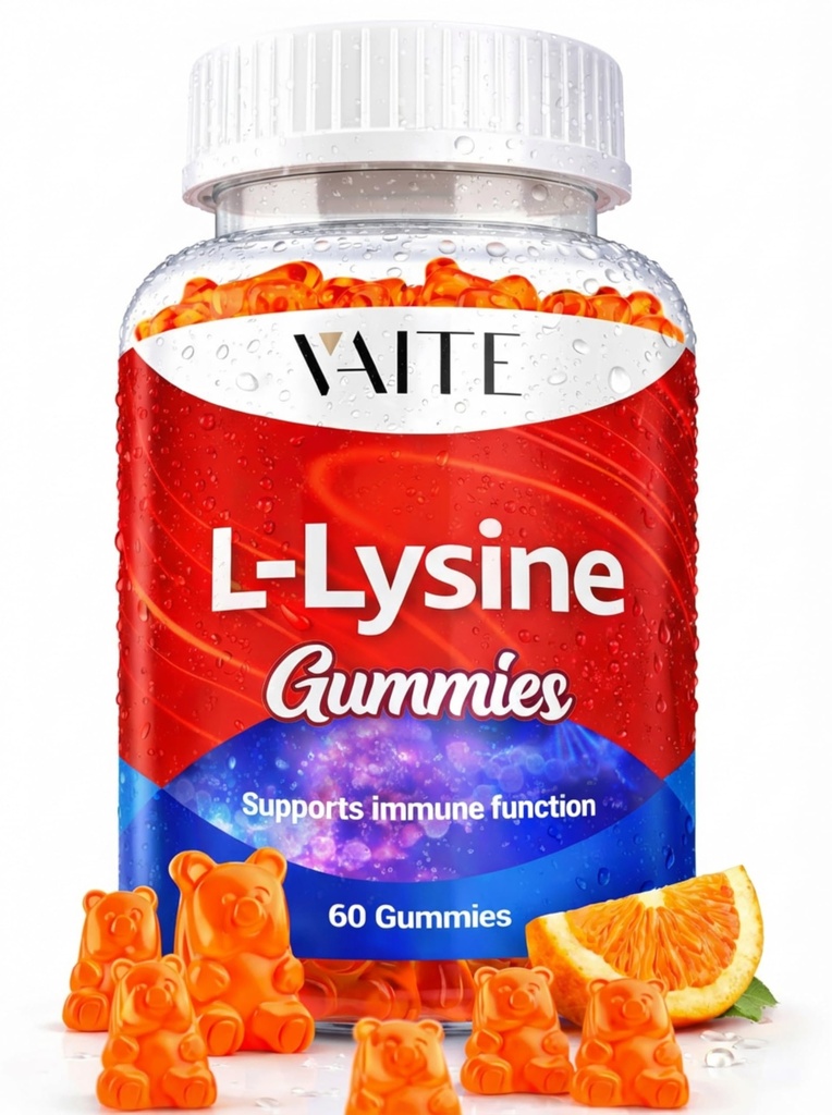 L-Lysine 1000mgガミー - 皮膚、唇、ビーガン、グルテンフリー、大人のためのビタミン組織の健康&免疫システム、咀嚼剤、アミノ酸ビタミンサプリメント&複合サプリメント、非GMOをサポート