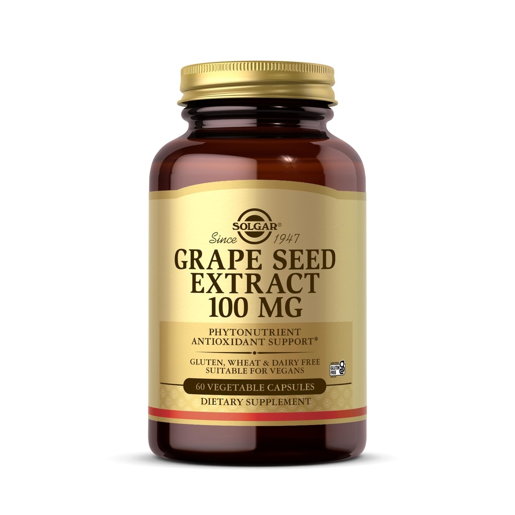 ソルガーグレープシードエキス100mg、60野菜カプセル - フィトヌトリエント抗酸化剤サポート - ビーガン、グルテンフリー、酪農場無料 - 60のサービング