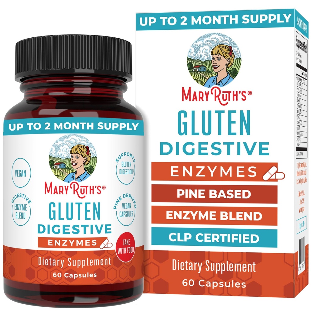 MaryRuth Organics グルテン酵素カプセル | 腸の健康サポートのための酵素サプリメント | グルテン消化 | & 栄養素吸収 | ビーガン | グルテンフリー | 60 カウント