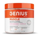 Geniusブランドジェニウスマッスル - 成長、持久力と回復のための筋肉健康サプリメント - 非ホルモンフォーミュラ - 6有機キノコ - 自然に甘やか - 30サービング - ストロベリーバニラ
