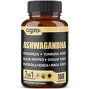 Ashwagandhaのエキスのカプセル7の草の原料8050のmg -混合されたFenugreek、マカ、Turmeric、Rhodiola、ジンジャー及び黒のペッパー-睡眠、精神、免疫及びエネルギー サポート- 5か月の供給