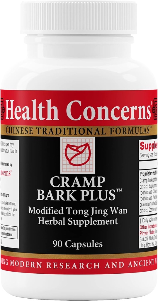 Health Concerns Cramp Bark Plus – Menstrual Cramp Relief & Hormonal Balance – Circulation Support – Dong Quai, Black Cohosh, Bupleurum & Chinese Herbs – Herbal Supplement for Women – 90 Capsules