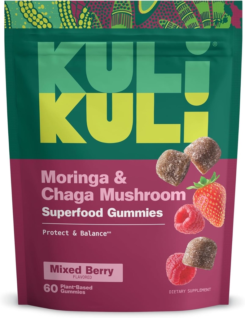 Kuli Kuliの超エネルギーのグミ - モリンガ、カフェインフリー自然エネルギーブースターとエネルギーサプリメント - 60非GMO、グルテンフリーモリンガミ