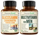グルコサミンのコンドロイチンのTurmeric MSM +人のMultivitamin 2-Bottleの補足はヒムのために束ねます。共同健康、炎症抑制応答、免疫サポート、酸化防止の特性