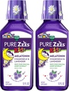 Vicks 純粋な Zzzs の キッズ の Melatonin の子供 Melatonin の液体、睡眠の援助、薬物なし、Chamomile 及び Lavender の Melatonin の子供の睡眠の援助、Snooze の果実味付け、2 のパック、24 の FL の OZ