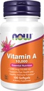 NOW Supplements, Vitamin A 10,000 IU, Eye Health*, Essential Nutrition, 100 Softgels