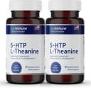 5-HTP Formula for Stress Relief and relaxation support for Teens and Adults with 5-HTP, L-Theanine, Vitamin B6, Vitamin B12, Magnesium - Doctor Formulated - Magnesium Stearate Free - 60 capsules.