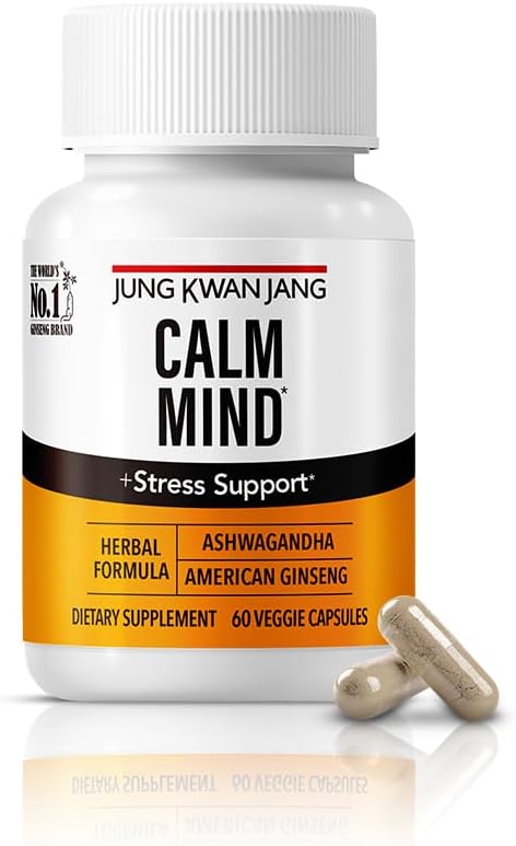 JUNG KWAN JANGのカルムの方式とAshwagandha 300mgのアメリカのGinseng 428mgおよびL theanine 204mgの補足-人および女性のための60のカプセル