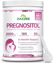 Zazzee PREGNOSITOLパウダー、6ヶ月の供給、Myo-InositolとD-Chiro-Inositol 40:1の豊饒のブレンド、正確な投薬のための無料のスクープ、優れたバランス式、183のサービング、ビーガン、オールナチュラルと非GMO