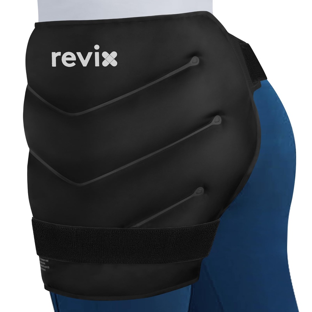外科の後のREVIXの余分大きいヒップのアイスパックの覆い、ヒップの取り替えの回復のための再使用可能なゲルのコールド パック、坐骨神経神経の風邪療法のヒップの屈曲の圧縮の覆い、黒