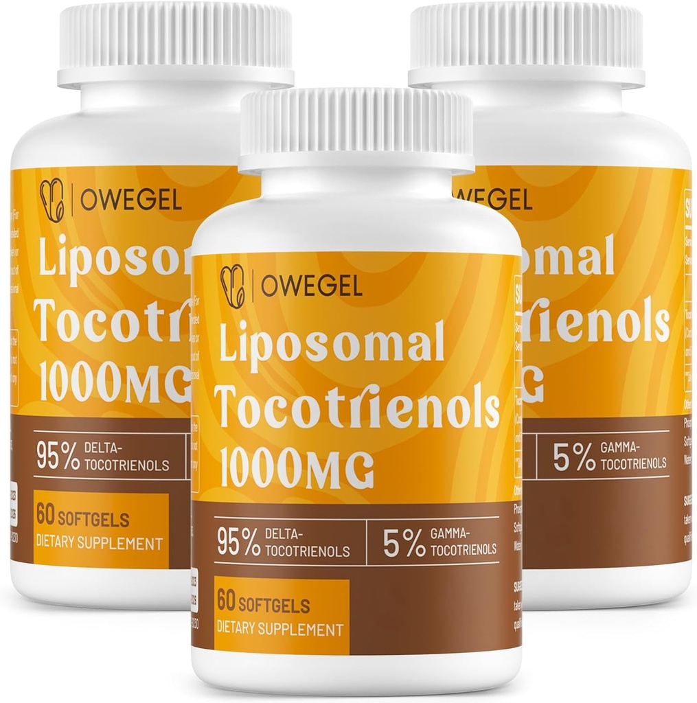 LiposomalのTocotrienols 1000mg -高いBioavailabilityのビタミンEのtocotrienolsの補足、95%のデルタ及び5%のガンマのTocotrienolのカプセルは皮、骨、酸化防止、180のSoftgelsを支えます