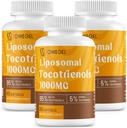 LiposomalのTocotrienols 1000mg -高いBioavailabilityのビタミンEのtocotrienolsの補足、95%のデルタ及び5%のガンマのTocotrienolのカプセルは皮、骨、酸化防止、180のSoftgelsを支えます