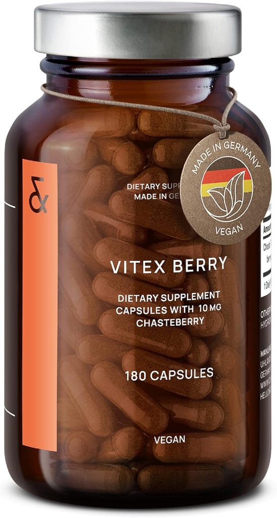 Vitexベリー - プレミアムChasteberry 4:1エキス(Vitex Agnus Castus) - Menopause&PMSサポート - 女性のためのホルモンバランス - 180カプセル - 6ヶ月の供給 - ドイツ製