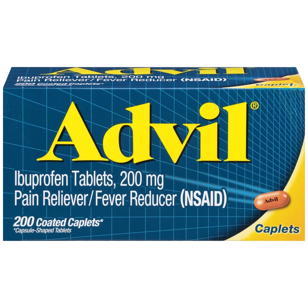 Advil Ibuprofenのタブレット、200の計算