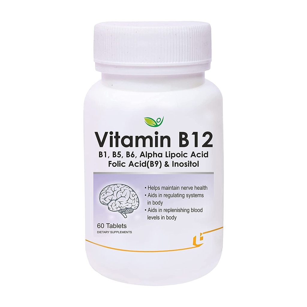 Verem NutraceuticalsビタミンB12、B1、B5、B6、B9(葉酸)、アルファリポ酸ALA&イノシトールサプリメント | エネルギー管理 | 抗酸化剤 | 60錠