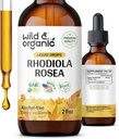 ワイルド&オーガニックRhodiola Rosea Tincture - 気分のサポート - リラックスRhodiolaサプリメント - ルート抽出液ドロップ - ビーガン、砂糖&アルコールフリー - 2 fl oz