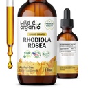ワイルド&オーガニックRhodiola Rosea Tincture - 気分のサポート - リラックスRhodiolaサプリメント - ルート抽出液ドロップ - ビーガン、砂糖&アルコールフリー - 2 fl oz