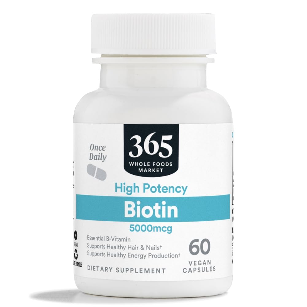 365 by 全食品市場、高機能ビオチン5000mcg、ビーガン、60カウント