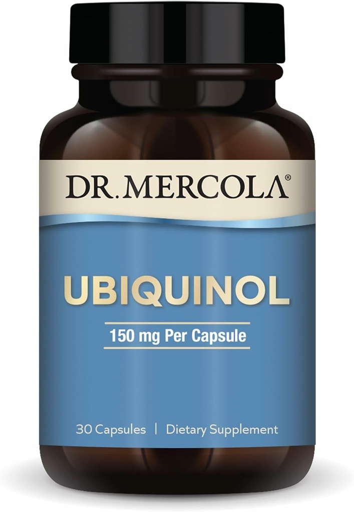 Dr. Mercola Ubiquinol 150 mg, 30 Servings (30 Capsules), Dietary Supplement, Supports Energy Production, Non-GMO