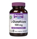 Bluebonnet栄養L-グルタチオン100mg、フリーフォームアミノ酸、フリーラジカル保護、大豆フリー、グルテンフリー、非GMO、コーシャ認定、ビーガン、30野菜カプセル、30サービング
