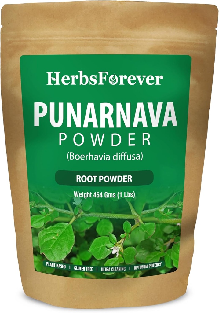 HerbsForever Punarnava Powder | Boerhaavia Diffusa | Ayurvedic Herbal Supplement | Supports Overall Wellness | Non-GMO, Vegan | 454 GMS