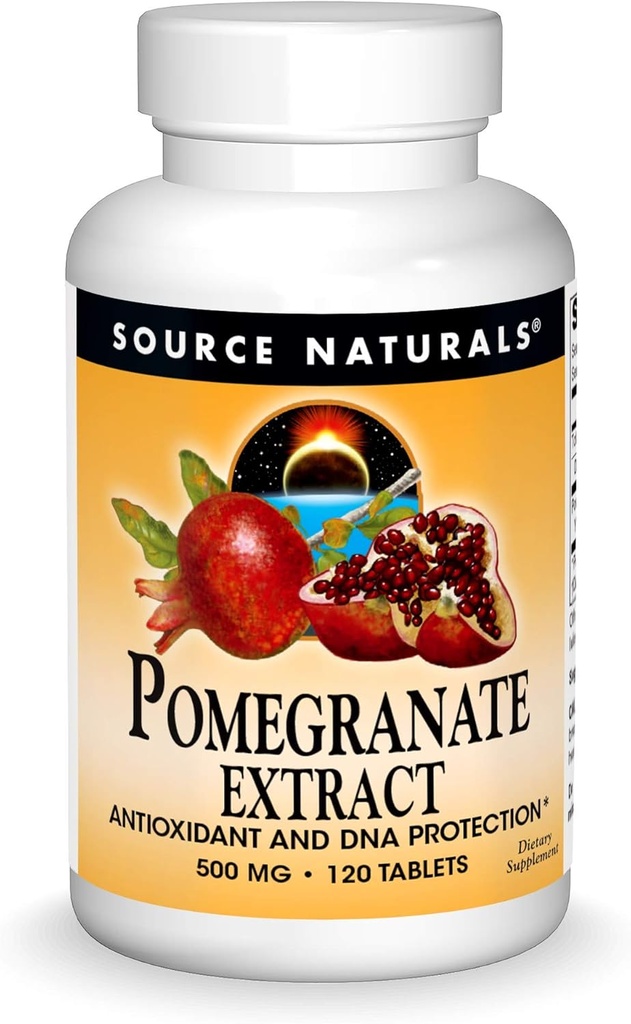 源のNaturals Pomegranateのエキス500mg完全な全フルーツのEllagicの酸の酸化防止剤及び繊維は- 120のタブレット加えました
