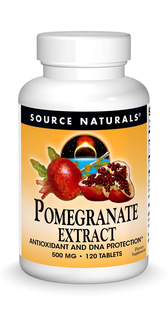 源のNaturals Pomegranateのエキス500mg完全な全フルーツのEllagicの酸の酸化防止剤及び繊維は- 120のタブレット加えました