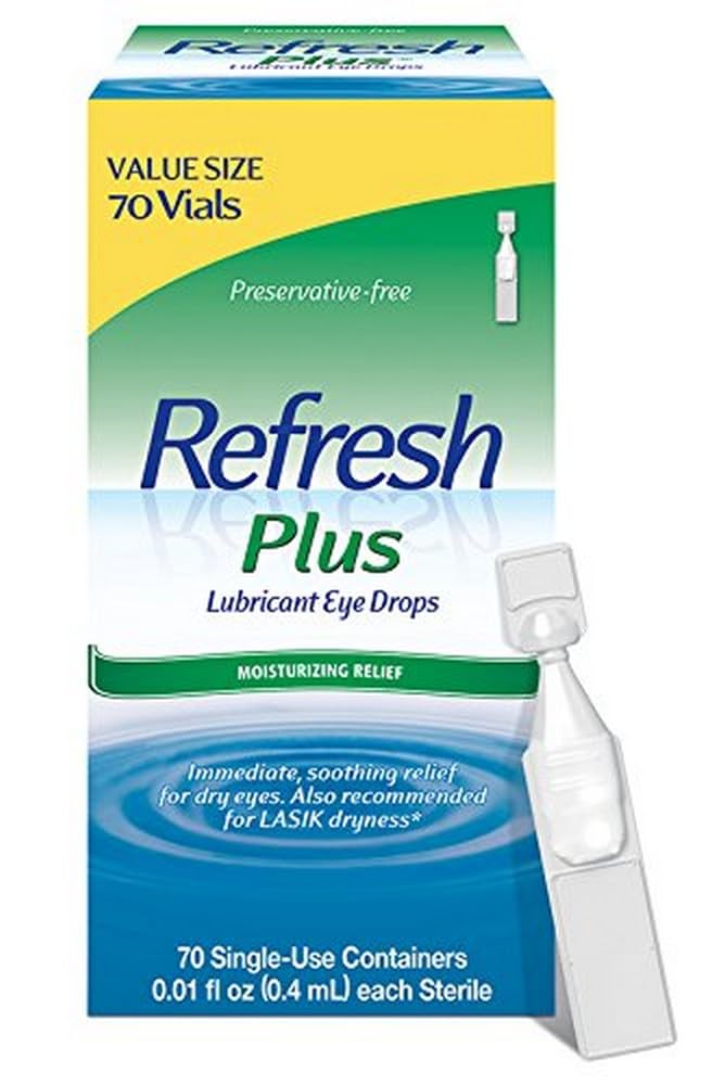 乾燥した目、防腐剤なし、価値のサイズ、0.01 Fl Ozの単一使用容器、70の計算のためのプラスの潤滑油の目の低下を新たにして下さい