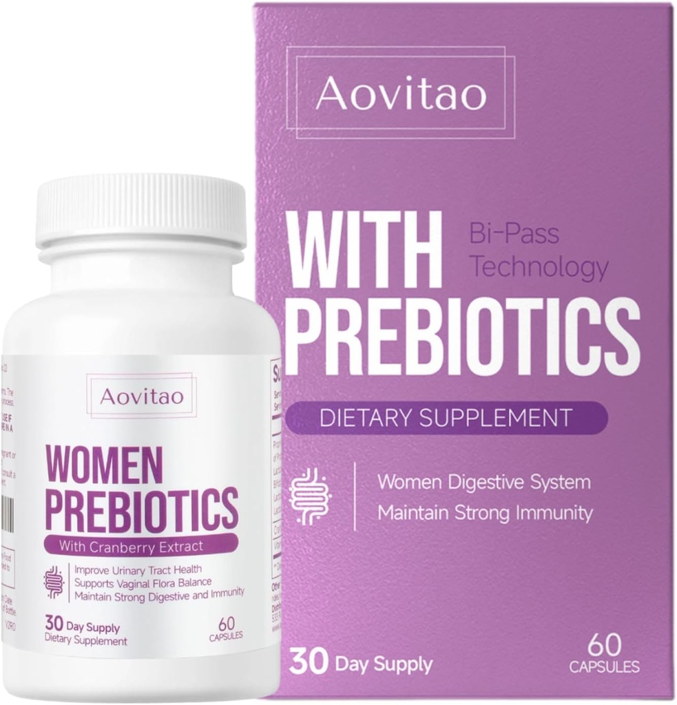 Pre and Probiotics for Women Hormone Balance Pills Female Gut Health Mood Supplement UT Health with Cranberry Extract