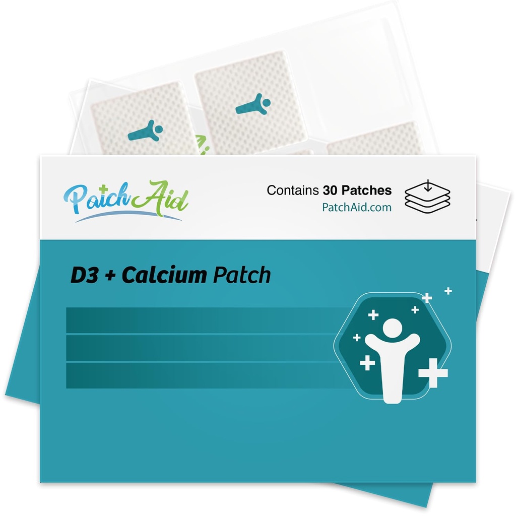 PatchAid D3/Calcium Topical Patch 30-Day Supply (Pack of 2)