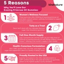 女性のための自然イブニングプリマローズオイルグミー - 1000mgブラックコホッシュエキス - ホルモンバランス、PMS&メノポーズサポート - ビーガン、砂糖なし、非GMO