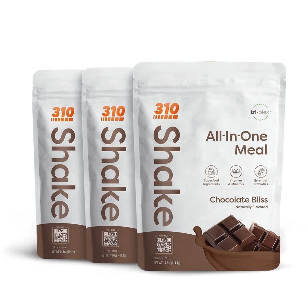 310栄養 - オールインワンミール交換シェイク - ファイバーリッチビーガンスーパーフードブレンド - 天然甘味料 - 低炭水化物シェイク、ケト&ペレオフレンドリー - グルテンフリー - 26エッセンシャルビタミン&ミネラル - トリプルフレーバーパック