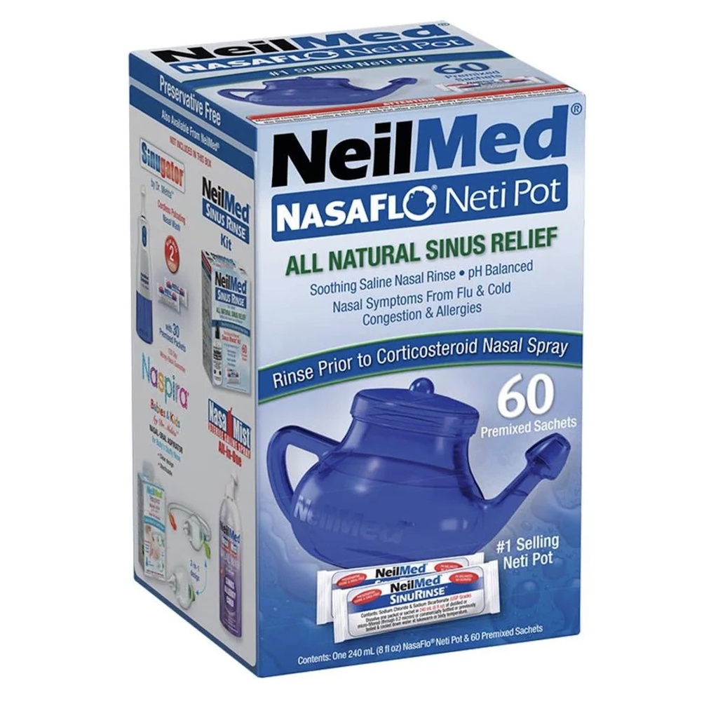 NeilMed NasaFlo 60 Premixed PacketsとUnbreakable Neti Pot