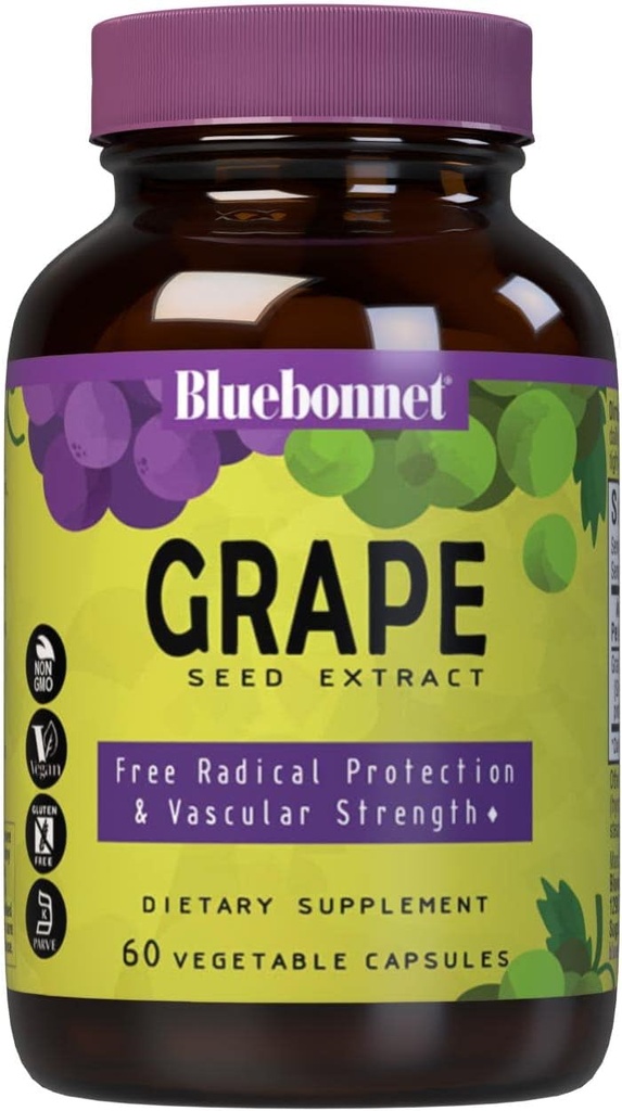 BlueBonnet Super Fruit Grape Seed Extract Supplement, 60 Count, White (743715008403)